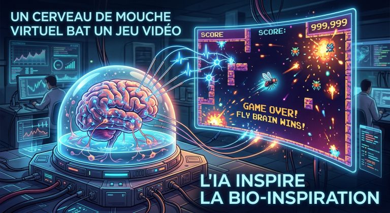 Un cerveau de mouche virtuel bat un jeu vidéo : l&rsquo;IA inspire la bio-inspiration