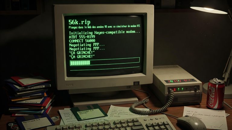 56k.rip : Plongez dans le Web des années 90 avec ce simulateur de modem RTC